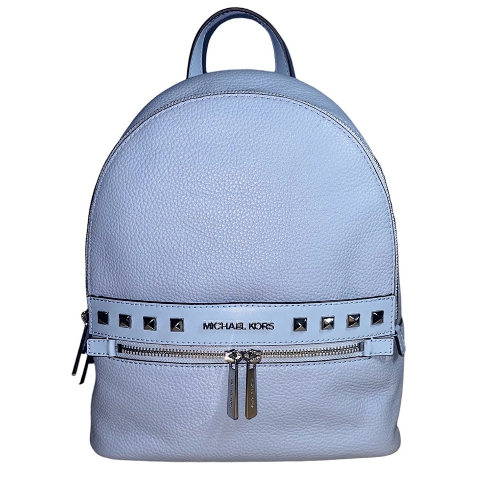 Michael Kors Kenly Medium Studded Light Sky Leather Backpack